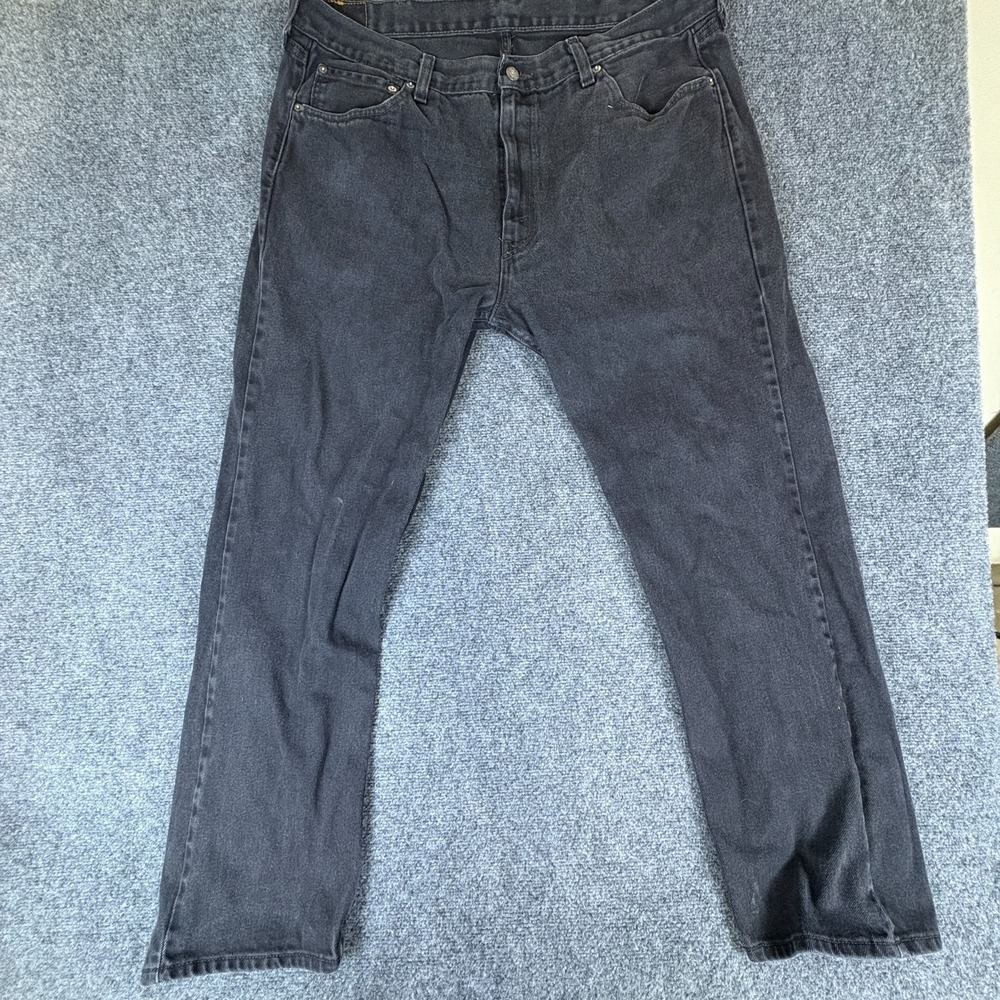 Levi's 505 Jeans Mens 40x32 Black Denim Mid Rise Stretch Streetwear Straight Fit